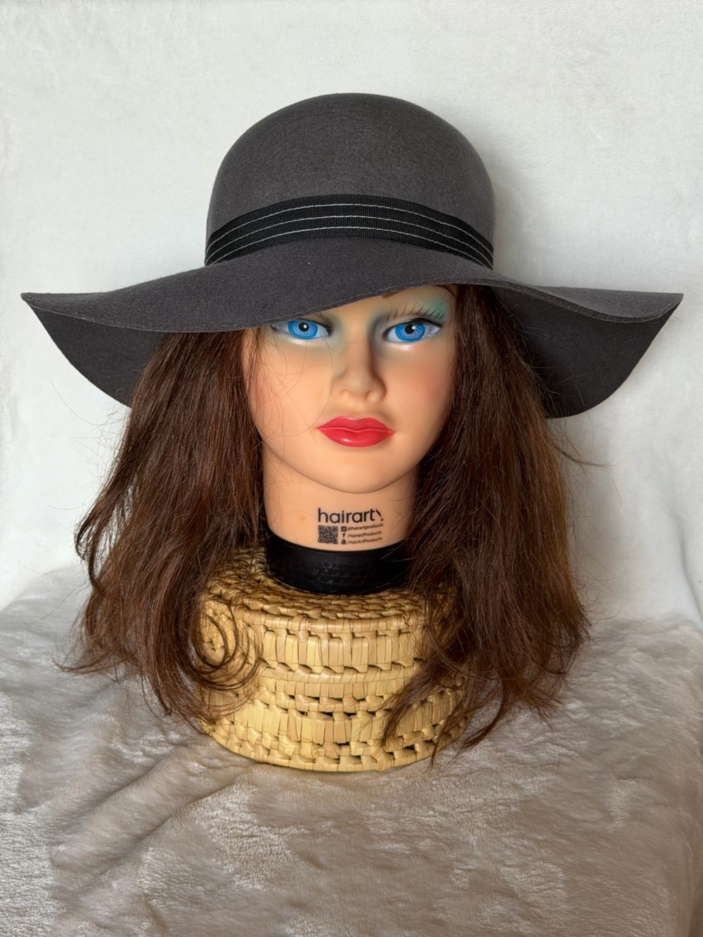 Vintage Magid Charcoal Grey Wool Felt Floppy Dress Hat